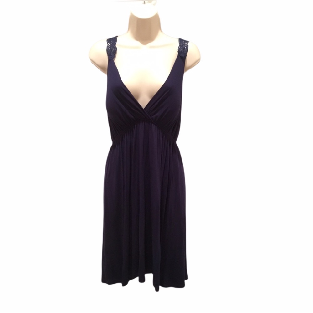 Blue sundress, butterfly embroidery on back. M